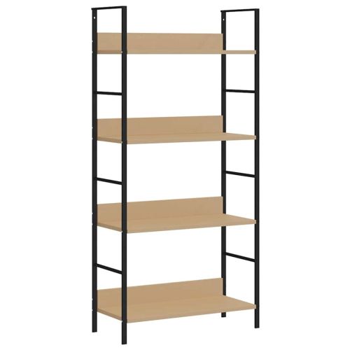 Библиотека с 4 рафта, дъб, 60x27,6x124,5 см, инженерно дърво