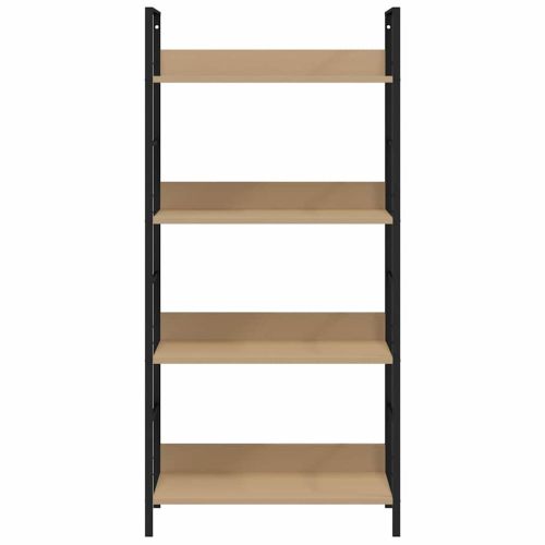 Библиотека с 4 рафта, дъб, 60x27,6x124,5 см, инженерно дърво