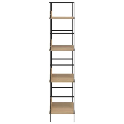 Библиотека с 4 рафта, дъб, 60x27,6x124,5 см, инженерно дърво