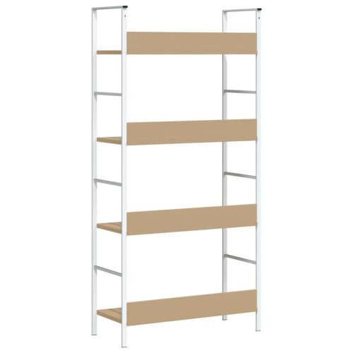 Библиотека с 4 рафта, дъб, 60x27,6x124,5 см, инженерно дърво