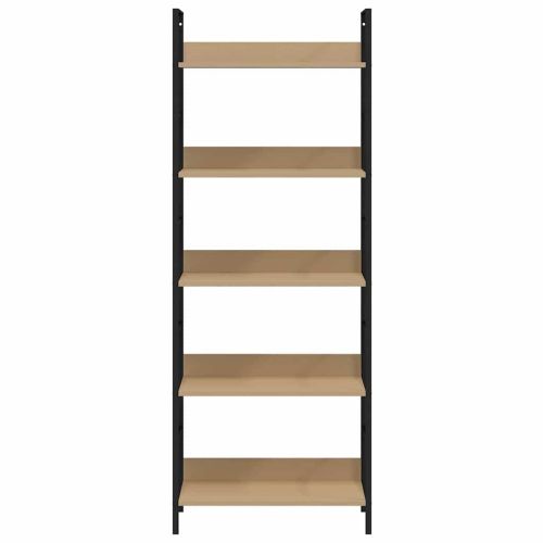 Библиотека с 5 рафта, дъб, 60x27,6x158,5 см, инженерно дърво