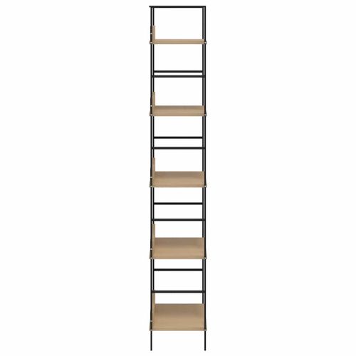 Библиотека с 5 рафта, дъб, 60x27,6x158,5 см, инженерно дърво