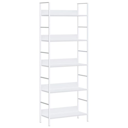 Библиотека с 5 рафта, бяла, 60x27,6x158,5 см, инженерно дърво
