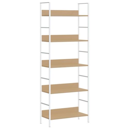 Библиотека с 5 рафта, дъб, 60x27,6x158,5 см, инженерно дърво