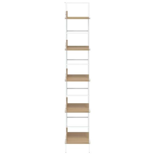 Библиотека с 5 рафта, дъб, 60x27,6x158,5 см, инженерно дърво