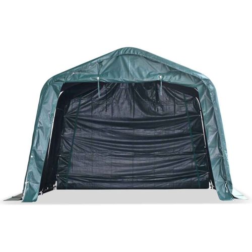 Мобилен навес за животни PVC 550 г/м² 3,3x3,2 м тъмнозелен