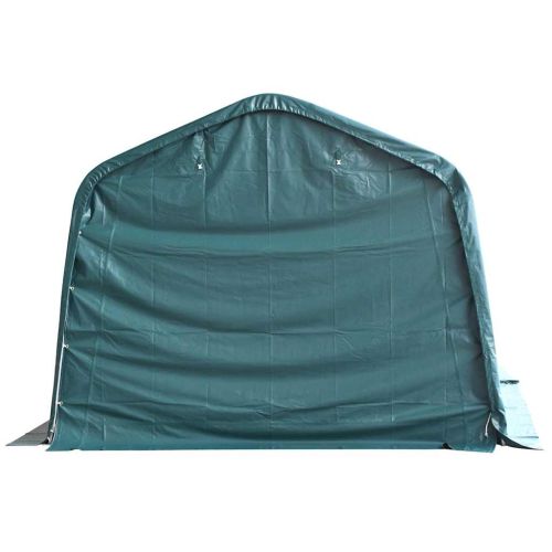 Мобилен навес за животни PVC 550 г/м² 3,3x3,2 м тъмнозелен