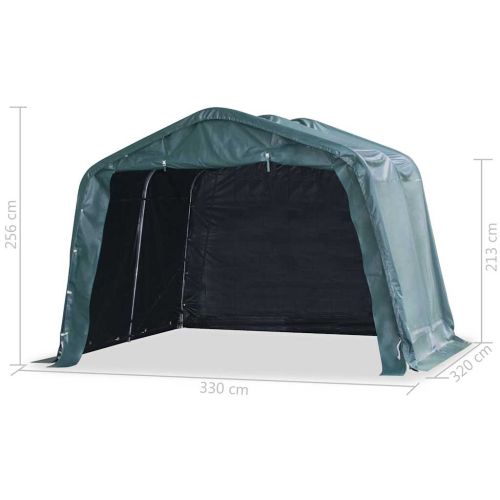 Мобилен навес за животни PVC 550 г/м² 3,3x3,2 м тъмнозелен