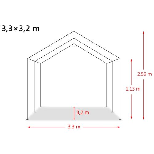 Мобилен навес за животни PVC 550 г/м² 3,3x3,2 м тъмнозелен