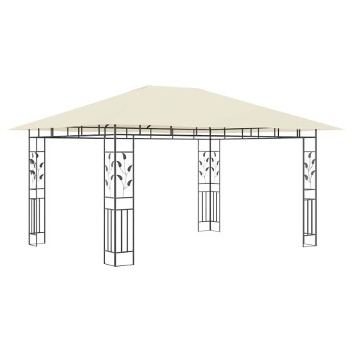 Шатра с комарник и LED стринг, 4x3x2,73 м, 180 г/м², кремава