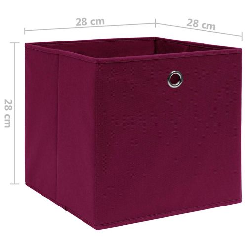 Кутии за съхранение 4 бр нетъкан плат 28x28x28 см тъмночервени