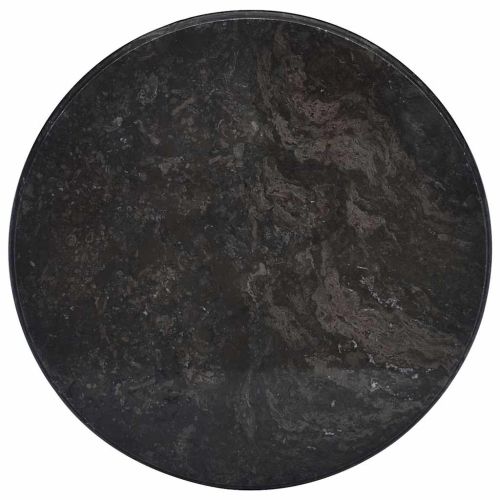 Плот за маса, черен, Ø50x2,5 см, мрамор