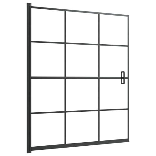 Душ параван, ESG стъкло, 116x140 см, черен