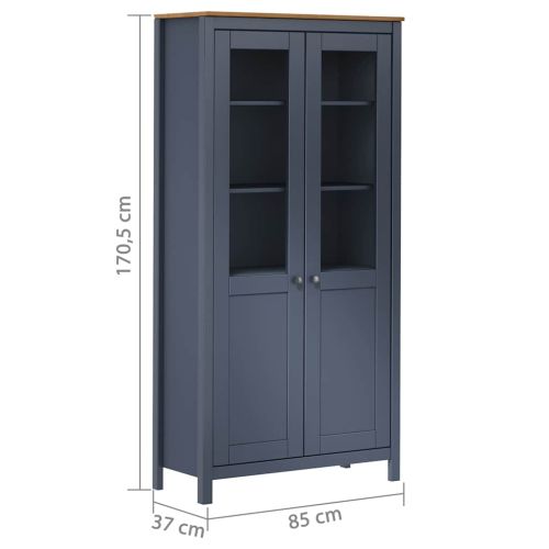 Висок шкаф Hill сив 85x37x170,5 см борово дърво масив