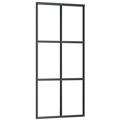 Плъзгаща се врата с механизъм, ESG стъкло и алуминий, 90x205 см