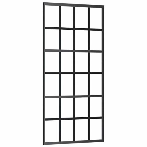 Плъзгаща се врата с механизъм, ESG стъкло и алуминий, 90x205 см