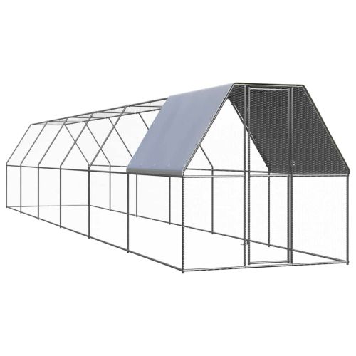 Птичарник на открито, 2x12x2 м, поцинкована стомана