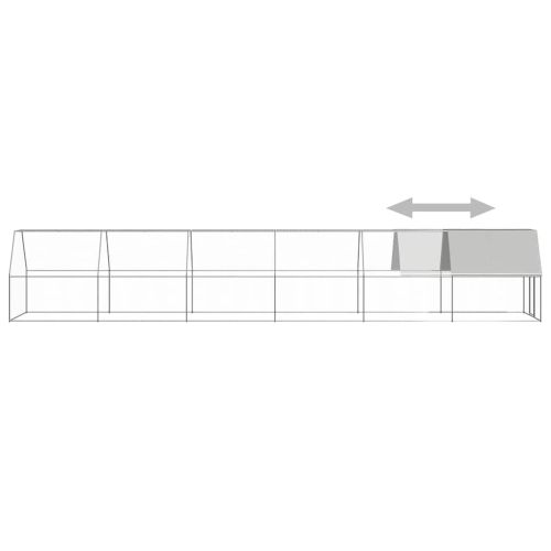 Птичарник на открито, 2x12x2 м, поцинкована стомана