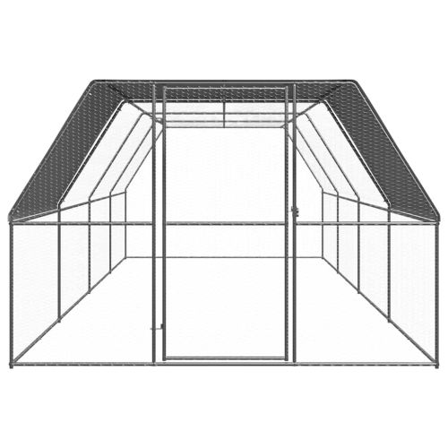 Птичарник на открито, 3x8x2 м, поцинкована стомана