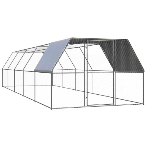 Птичарник на открито, 3x10x2 м, поцинкована стомана