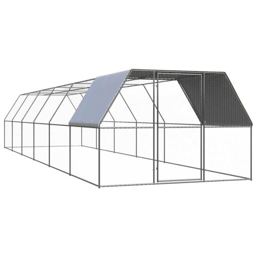 Птичарник на открито, 3x12x2 м, поцинкована стомана