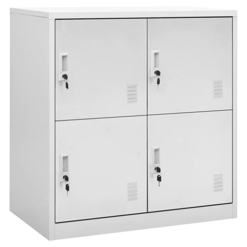 Заключващи се шкафове, 5 бр, светлосиви, 90x45x92,5 см, стомана