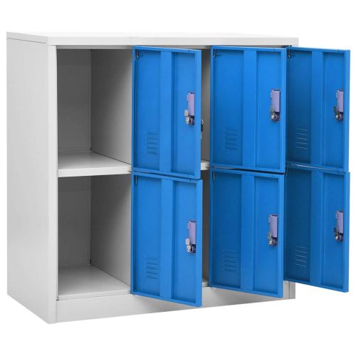 Заключващи шкафове 5 бр светлосиво/синьо 90x45x92,5 см стомана