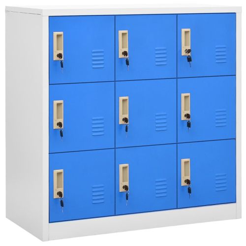 Заключващи шкафове 5 бр светлосиво/синьо 90x45x92,5 см стомана