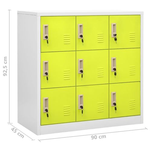 Заключващи шкафове 5 бр светлосиво/зелено 90x45x92,5 см стомана