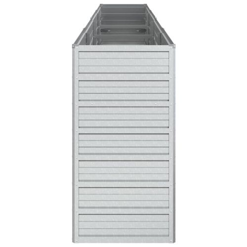 Повдигната градинска леха, 320x40x77 см, стомана, сребриста