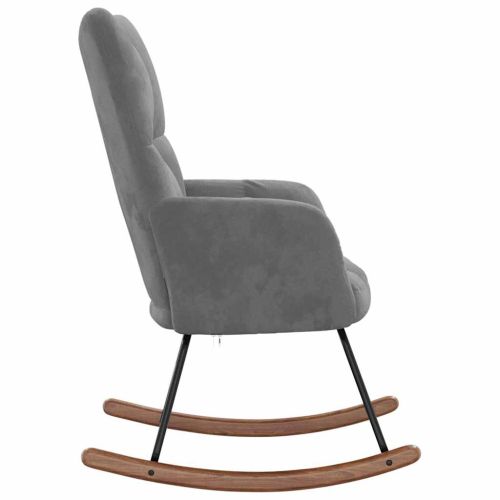Люлеещ стол, тъмносив, кадифе