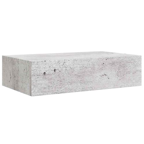 Стенни рафтове с чекмеджета 2 бр бетонно сив 40x23,5x10 см МДФ