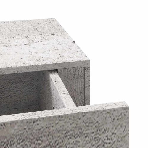 Стенни рафтове с чекмеджета 2 бр бетонно сив 40x23,5x10 см МДФ