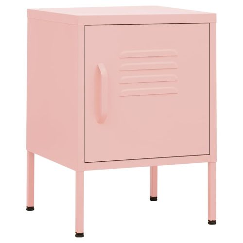Нощно шкафче, розово, 35х35х51 см, стомана