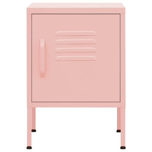 Нощно шкафче, розово, 35х35х51 см, стомана
