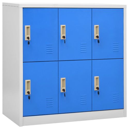 Заключващ се шкаф, светлосиво и синьо, 90x45x92,5 см, стомана