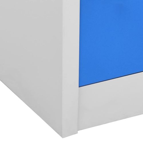 Заключващ се шкаф, светлосиво и синьо, 90x45x92,5 см, стомана