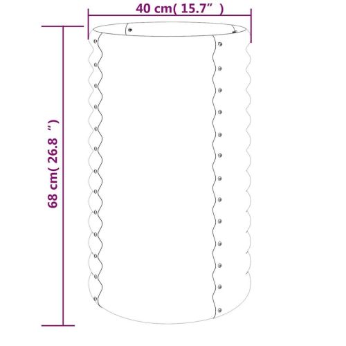 Градински плантер поцинкована стомана 40x40x68см антрацит
