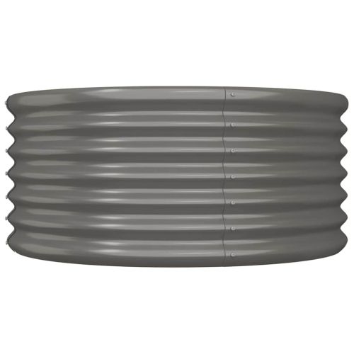 Градински плантер поцинкована стомана 80x80x36 см сив