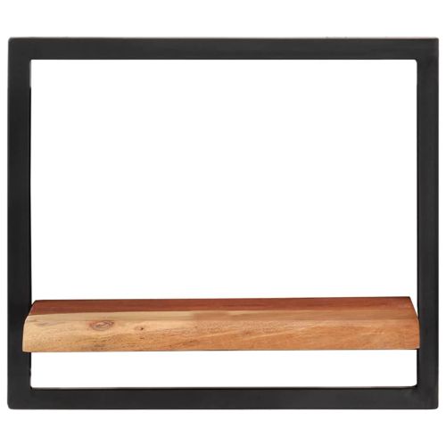 Стенни рафтове 2 бр 40x24x35 см акациево дърво масив и стомана