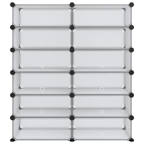 Етажерка за обувки, прозрачна, 94,5x36,5x106 см, PP
