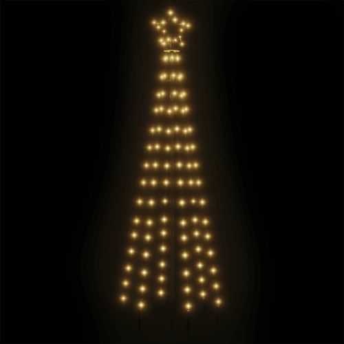 Конусовидна коледна елха, топло бяло, 108 LED, 70x180 см