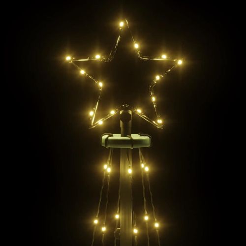 Конусовидна коледна елха, топло бяло, 108 LED, 70x180 см