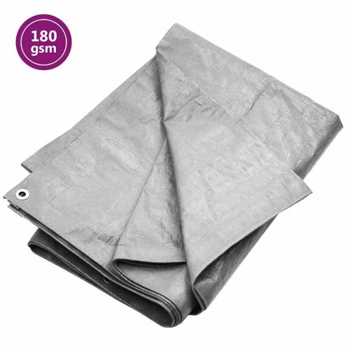 Брезент, 180 г/м², 6x8 м, сив, HDPE