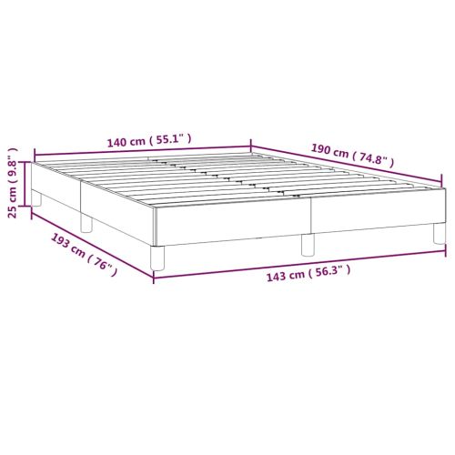 Рамка за легло без матрак, тъмносива, 140x190 см, плат