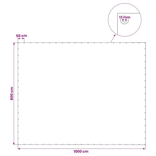 Брезент тип Лено, 140 г/м², 8x10 м, бял