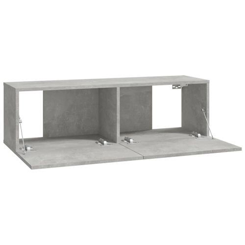 Стенни ТВ шкафове 4 бр бетонно сиви 100x30x30см