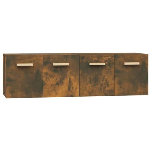 Стенни шкафове 2 бр опушен дъб 60x36,5x35 см инженерно дърво
