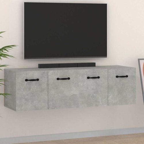 Стенни шкафове 2 бр бетонно сиви 80x35x36,5 см инженерно дърво