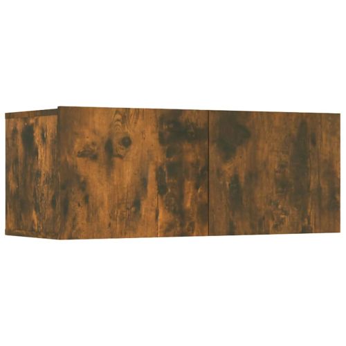 ТB шкафове, 4 бр, опушен дъб, 80x30x30 см, инженерно дърво